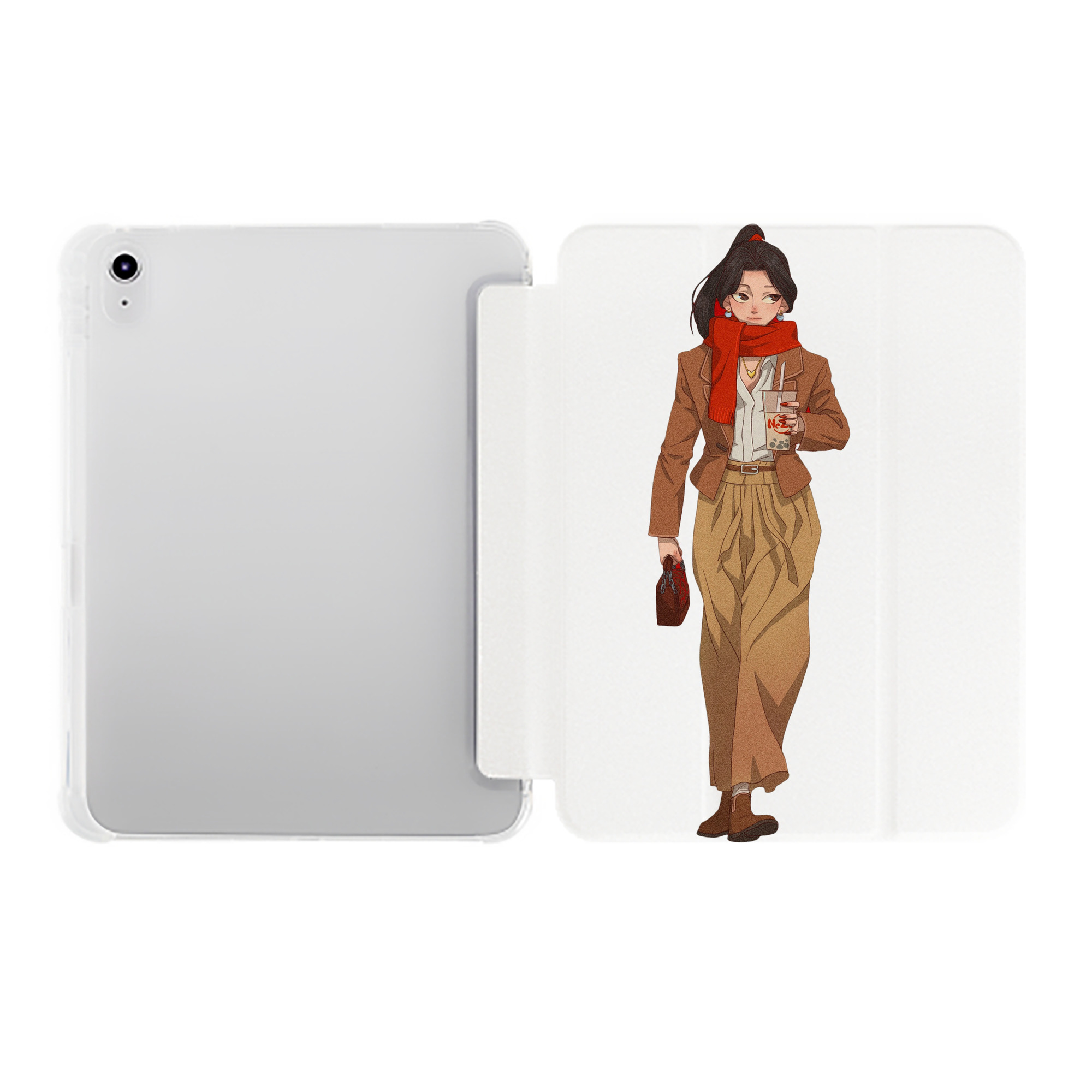 （画像用） Ne Zha 2 ナタ 魔童の大暴れ IPad ケース ペン収納付き 三つ折りスタンド PUレザー×シリコン 対応機種9.5/10.5/10.9インチ